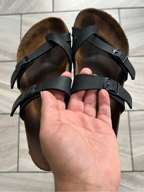 Birkenstock Black Double Strap Footbed Sandals